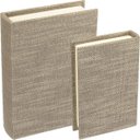 Ver imagem 1 de Jogo 2 Peças Caixa Livro Decorativa de Sintético Marrom 6.5x21.0x30.0cm Enfeite