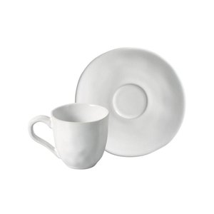 Conjunto com 6 Xícaras de Café com Pires Orgânico New White 120ml