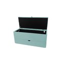 Ver imagem 2 de Recamier Puff Baú Sapateira e Gaveta 90 Cm para Cama de Solteiro - Azul Tiffany