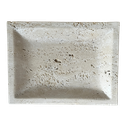 Ver imagem 1 de Gamela Quadrada Borda Chanfrada Mármore Travertino Romano Bruto 30x30cm