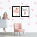 Ver imagem 2 de Kit 2 Quadros Quarto de Menina Sapatilha Balé 45x34cm:madeira Preta