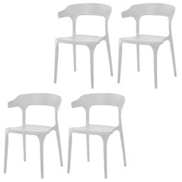 4x Cadeira de Jantar Garden Luxo Branca - Kit - 1