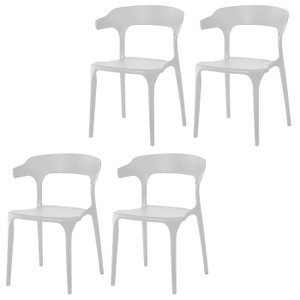 4x Cadeira de Jantar Garden Luxo Branca - Kit