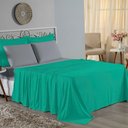 Ver imagem 1 de Jogo de Cama Casal Viúva Nobre 4 Peças Malha 100% Algodão - Jade / Cinza