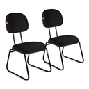 Ver imagem 1 de Cadeira Ágata Secretária Pé Sky Garfo Kit 02 Tecido:preto