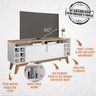Painel Tv 50 Pol 088163 E Rack Com Adega 011077 Branco Noce DCASA - 3
