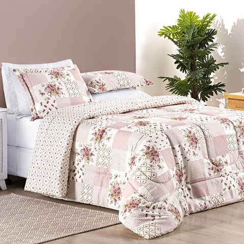 Coberdrom de Casal King Size Grosso Florença Quentinho Macio:rose