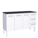 Ver imagem 1 de Balcão Cozinha Aço 150 Vênus 3 Gavetas com Tampo Cozimax Branco