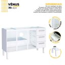 Ver imagem 3 de Balcão Cozinha Aço 150 Vênus 3 Gavetas com Tampo Cozimax Branco