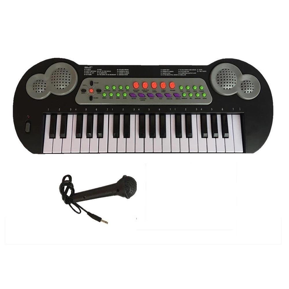 Teclado Infantil Karaokê Piano Musical com Microfone Vários Tipos