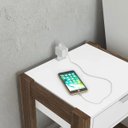 Ver imagem 2 de Mesa de Cabeceira 41cm com Tomada para Celular Az1016 Tecno Mobili - Nogal/branco
