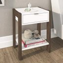 Ver imagem 1 de Mesa de Cabeceira 41cm com Tomada para Celular Az1016 Tecno Mobili - Nogal/branco