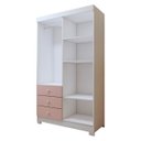 Ver imagem 5 de Guarda-roupa Bebê Escotilha 4 Portas 3 Gavetas Branco/rosa - Panorama Móveis