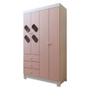 Ver imagem 3 de Guarda-roupa Bebê Escotilha 4 Portas 3 Gavetas Branco/rosa - Panorama Móveis