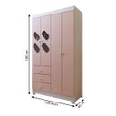 Ver imagem 4 de Guarda-roupa Bebê Escotilha 4 Portas 3 Gavetas Branco/rosa - Panorama Móveis
