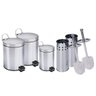 Kit Lixeira em Aço Inox 1 de 3l, 2 de 5l e 2 Escovas Sanitária - 1
