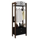 Ver imagem 2 de Closet Modulado Aberto com 2 Gavetas Prateleiras e Cabide Az1011 Tecno Mobili- Nogal/preto