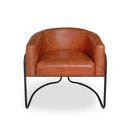 Ver imagem 3 de Poltrona Sofia Luxo Moderna com Base Aço Preto para Sala Corino Terracota Bz Home Decor