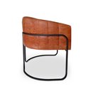 Ver imagem 5 de Poltrona Sofia Luxo Moderna com Base Aço Preto para Sala Corino Terracota Bz Home Decor