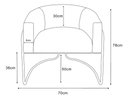 Ver imagem 6 de Poltrona Sofia Luxo Moderna com Base Aço Preto para Sala Corino Terracota Bz Home Decor