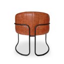 Ver imagem 4 de Poltrona Sofia Luxo Moderna com Base Aço Preto para Sala Corino Terracota Bz Home Decor