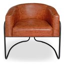 Ver imagem 2 de Poltrona Sofia Luxo Moderna com Base Aço Preto para Sala Corino Terracota Bz Home Decor
