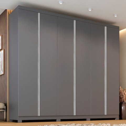 Guarda-Roupa Casal 6 Portas com Pés Monte Carlo Yescasa