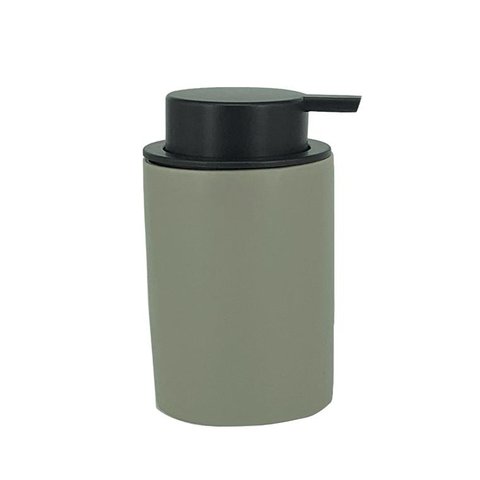 Porta Sabonete Liquido de Ceramica Bege e Preto