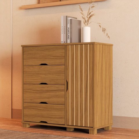 Cômoda Bela 100% MDF Marrom/Nature