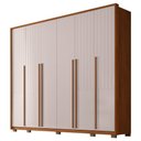 Ver imagem 1 de Guarda Roupa Casal Ema com 6 Portas de Bater e 6 Gavetas em Mdf Freijo/offwhite G11 - Gran Belo