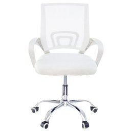 Cadeira de Escritório Secretária Base Cromada com Rodinha Fortt Lisboa Branca - Csf02-b - 2