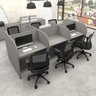 Mesa de Trabalho Atendimento para 6 Pessoas 2,80m Cs F5 Cor:cinza Sagrado - 1