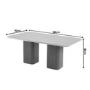 Ver imagem 2 de Conjunto: Mesa Sala Jantar Maldivas Tampo c/ Vidro Curvo 180cm+6 Cadeiras Maldivas Madeira Naturale/