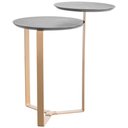 Ver imagem 3 de Mesa Lateral para Sala de Estar 2 em 1 Pés Metálicos Dari A03 Nero Dourado - Lyam Decor