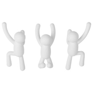 Cabideiro / Ganchos de Parede BUDDY (3 un) Branco - Umbra