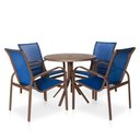 Ver imagem 1 de Conjunto 1 Mesa + 4 Cadeiras Para área Externa - Cor Marrom