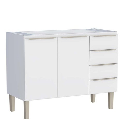 Gabinete de Aço para Pia 120cm 2 Portas 4 Gavetas Flora Cozimax Branco