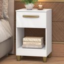 Ver imagem 1 de Mesa de Cabeceira Prada 1 Gaveta Branco - Fellicci