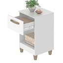 Ver imagem 3 de Mesa de Cabeceira Prada 1 Gaveta Branco - Fellicci