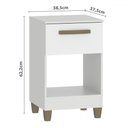 Ver imagem 4 de Mesa de Cabeceira Prada 1 Gaveta Branco - Fellicci