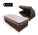 Ver imagem 2 de Cama Box Baú Solteiro 88 Tecido Sintético Marrom com Colchão Little Angel - Bello Box - Mola Superla