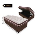 Ver imagem 2 de Cama Box Baú Solteiro 88 Tecido Sintético Marrom com Colchão Little Angel - Bello Box - Mola Superla