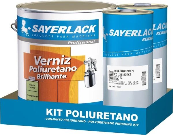 Sayerlack Kit Verniz Poliuretano Brilhante 4,5 Litros - 1