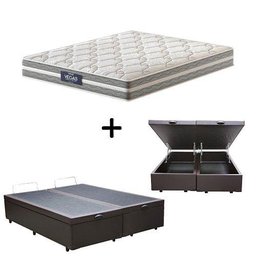 Cama Box C/ Baú Queen + Colchão de Molas Ensacadas Probel Vegas Comfort Pillow Euro Queen - 1