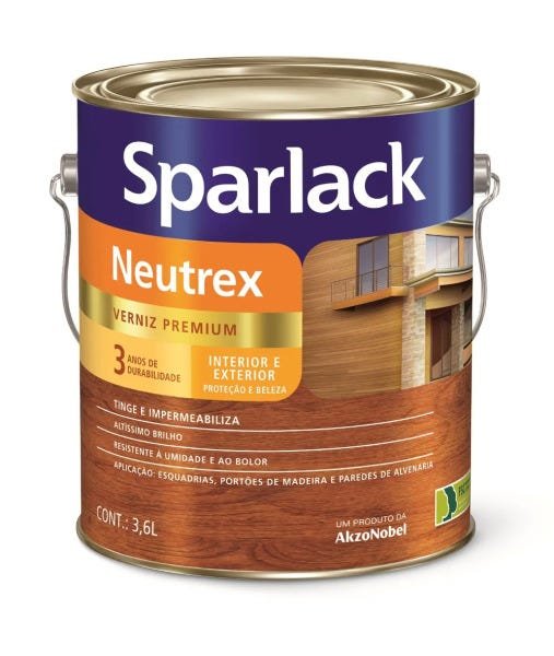 Sparlack Verniz Neutrex 3,6 litros Castanho Avermelhado