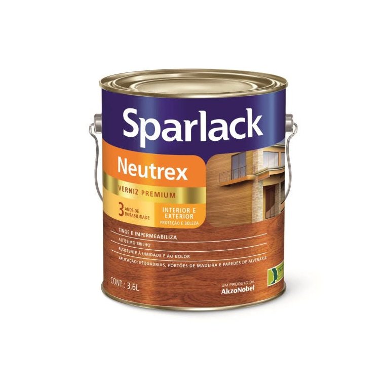 Sparlack Verniz Neutrex 3,6 litros Castanho Avermelhado