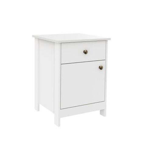 Mesa de Cabeceira Colonial com 1 Gaveta MB2014 Branco