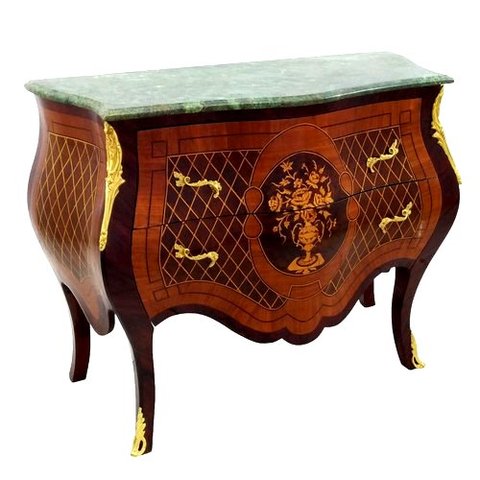 Cômoda Hall Roupeiro Frances Marchetado Florais Artesanal