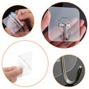Ver imagem 6 de Kit 4x Ganchos Adesivo Sem Furo Parede Multiuso Transparente Banheiro Quarto Cozinha