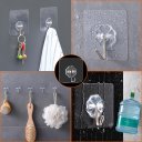 Ver imagem 7 de Kit 4x Ganchos Adesivo Sem Furo Parede Multiuso Transparente Banheiro Quarto Cozinha